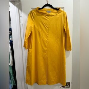 Cos Yellow Mod 3/4 Sleeve Dress with Pockets (Size 6)
